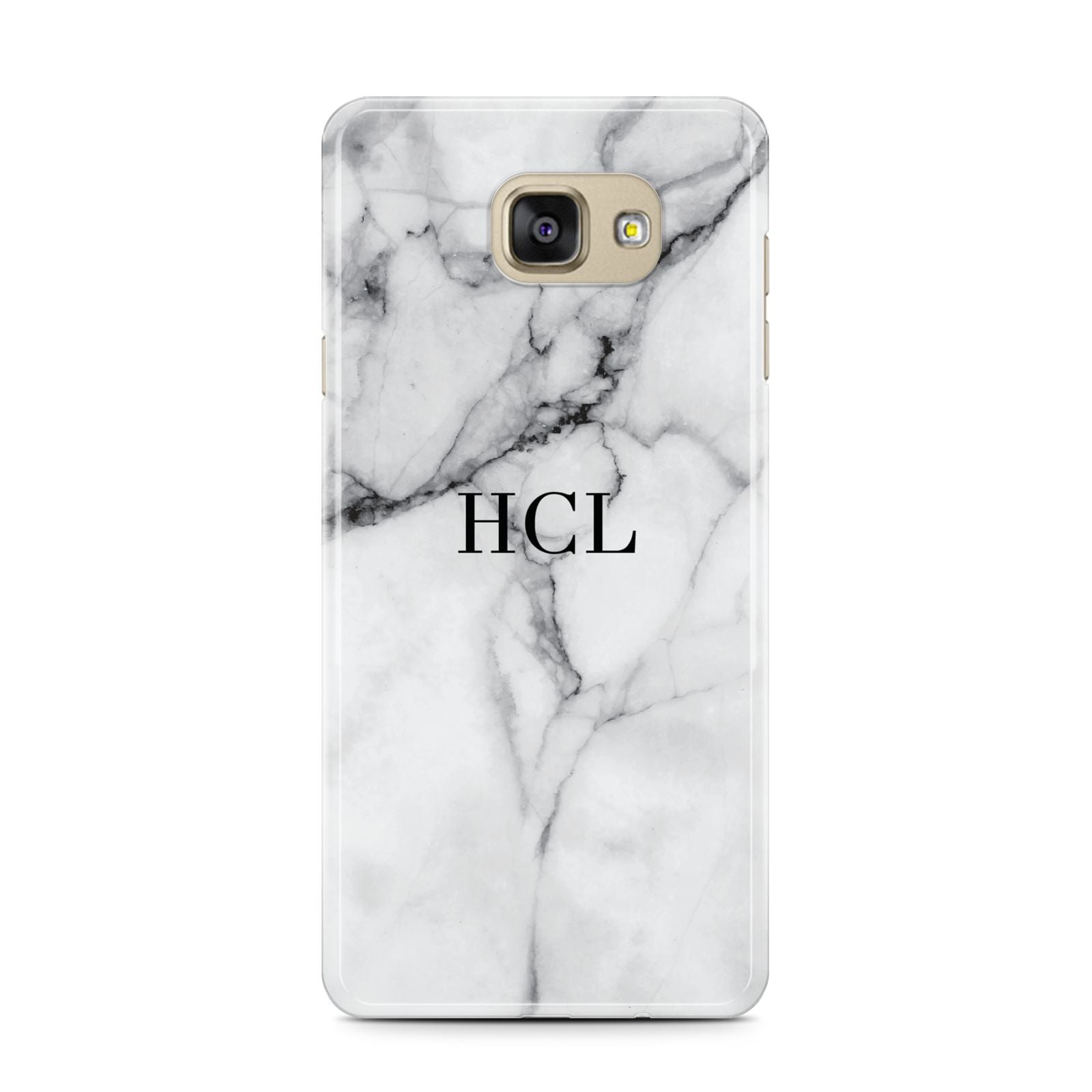 Personalised Small Marble Initials Custom Samsung Galaxy A7 2016 Case on gold phone