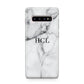 Personalised Small Marble Initials Custom Samsung Galaxy S10 Plus Case