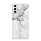Personalised Small Marble Initials Custom Samsung S21 Plus Case