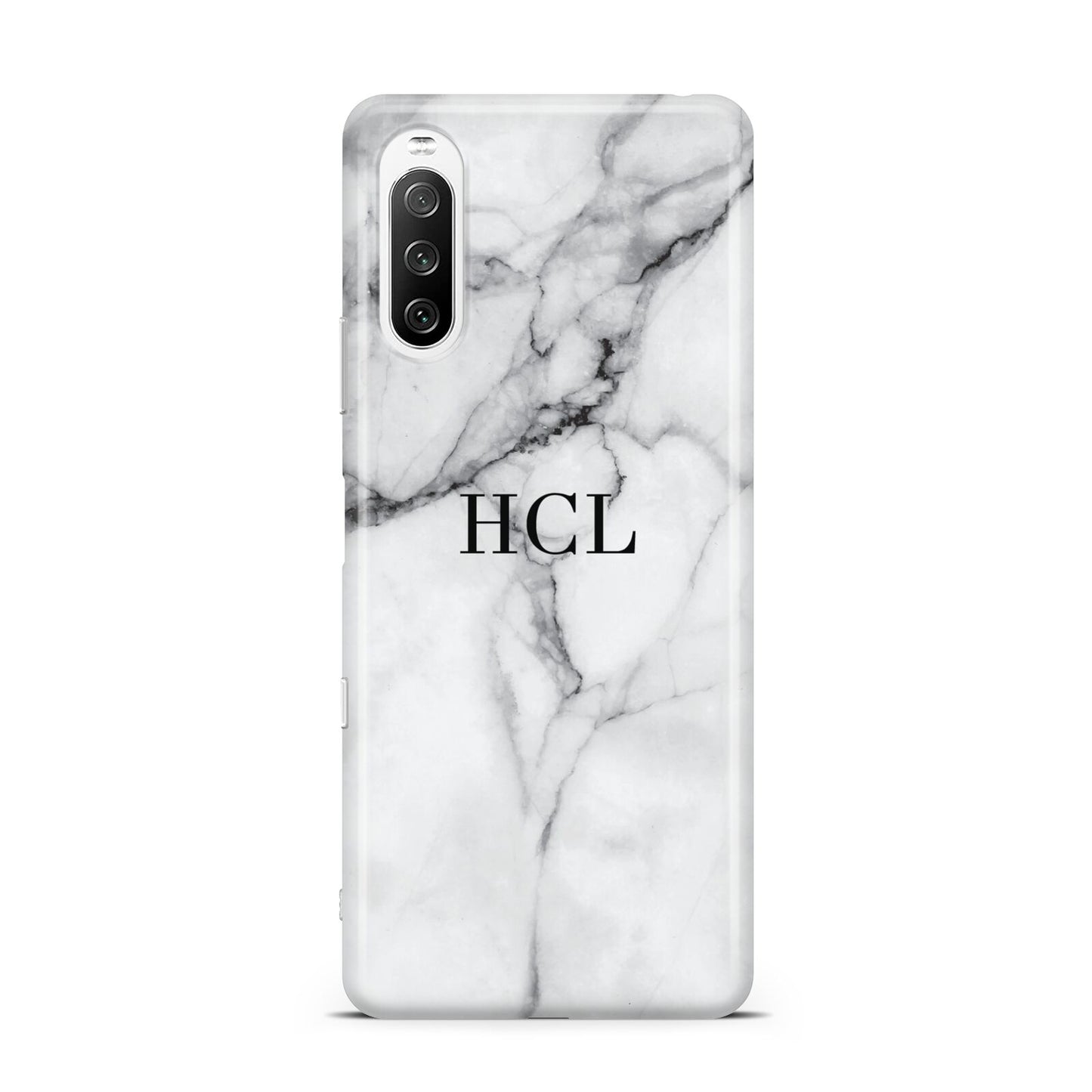 Personalised Small Marble Initials Custom Sony Xperia 10 III Case