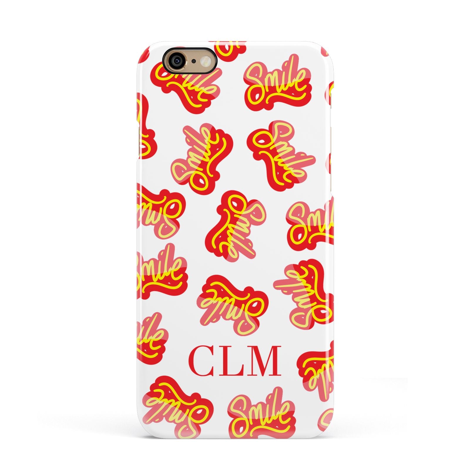 Personalised Smile Initials Clear Apple iPhone 6 3D Snap Case
