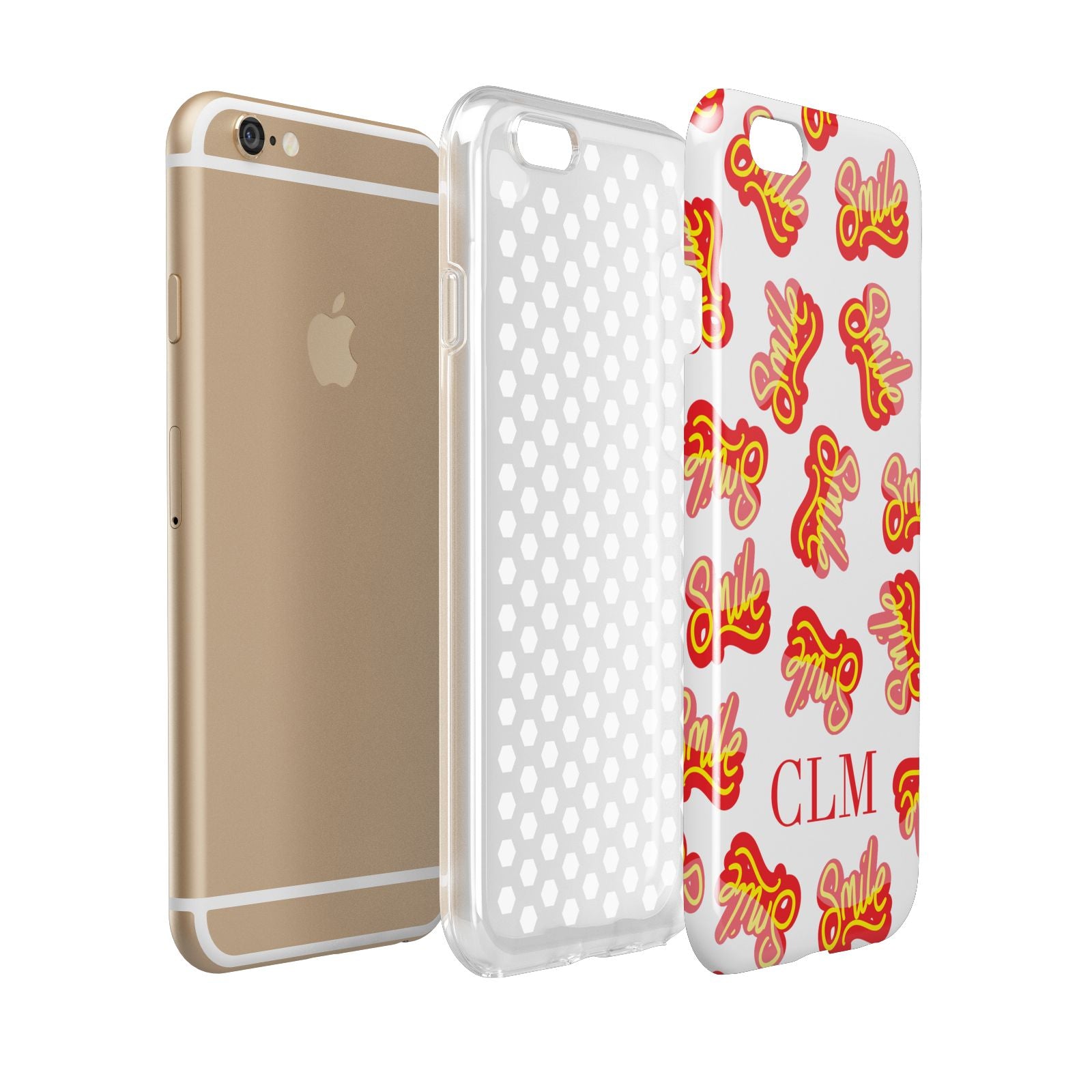 Personalised Smile Initials Clear Apple iPhone 6 3D Tough Case Expanded view
