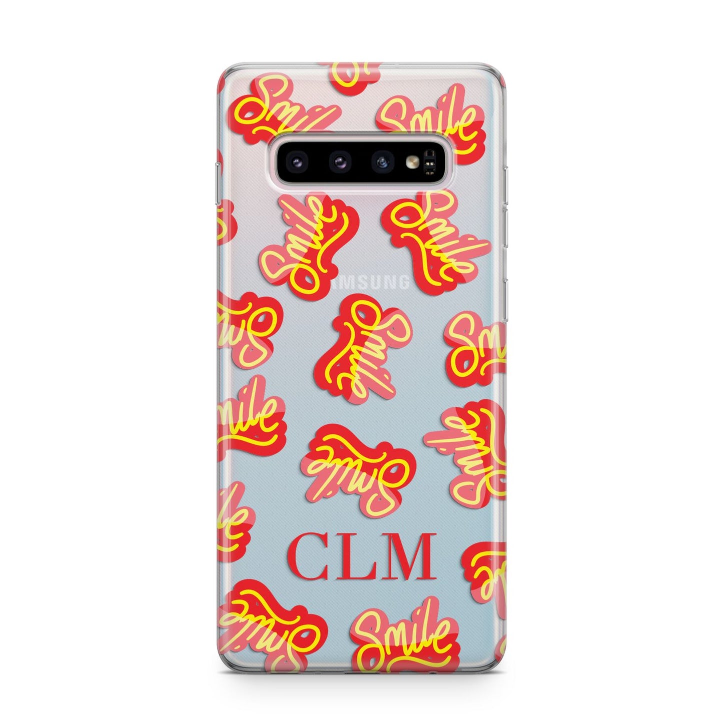 Personalised Smile Initials Clear Samsung Galaxy S10 Plus Case