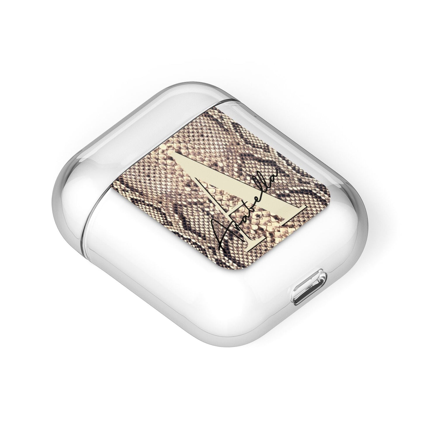 Personalised Snake Skin Effect AirPods Case Laid Flat