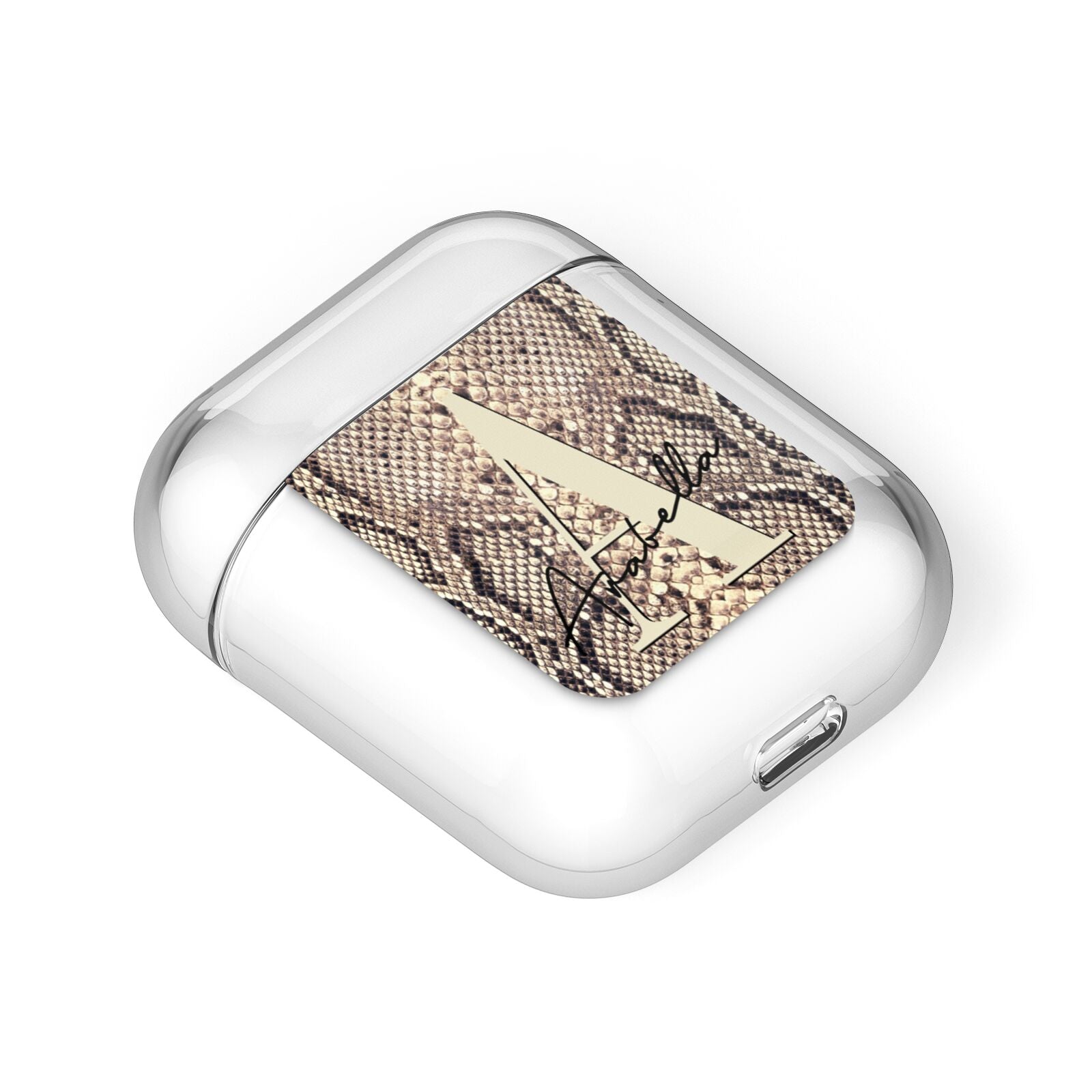 Personalised Snake Skin Effect AirPods Case Laid Flat