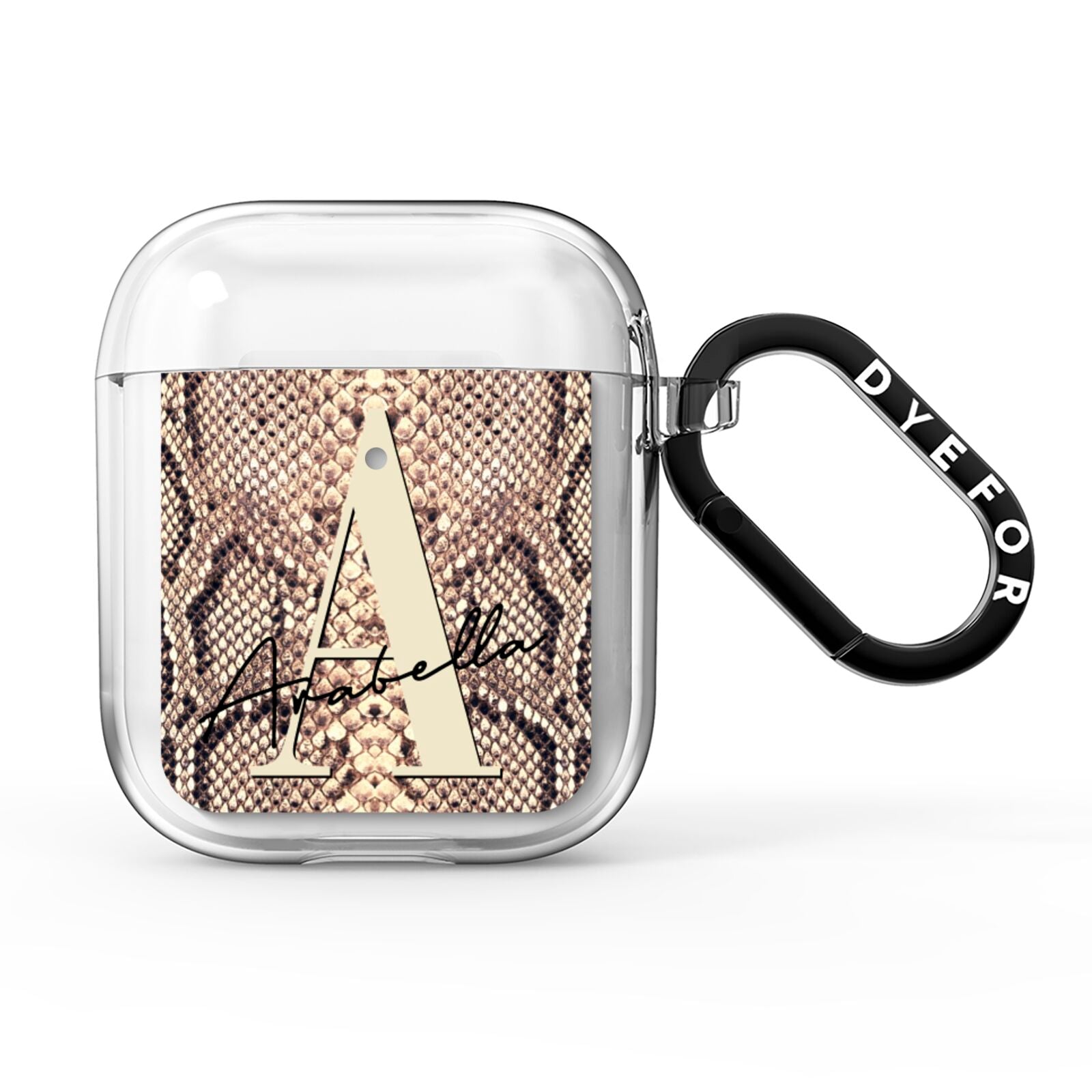 Personalised Snake Skin Effect AirPods Clear Case