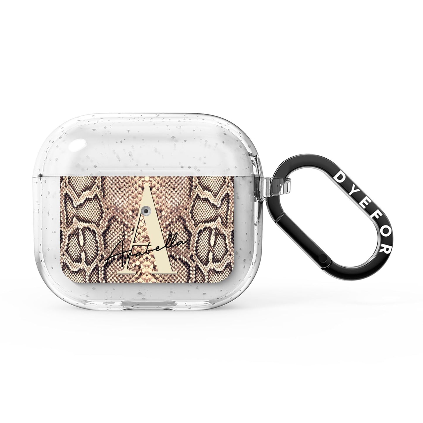 Personalised Snake Skin Effect AirPods Glitter Case 3rd Gen