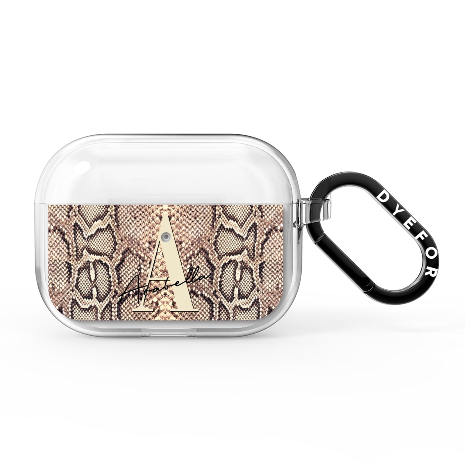 Personalised Snake Skin Effect AirPods Pro Clear Case