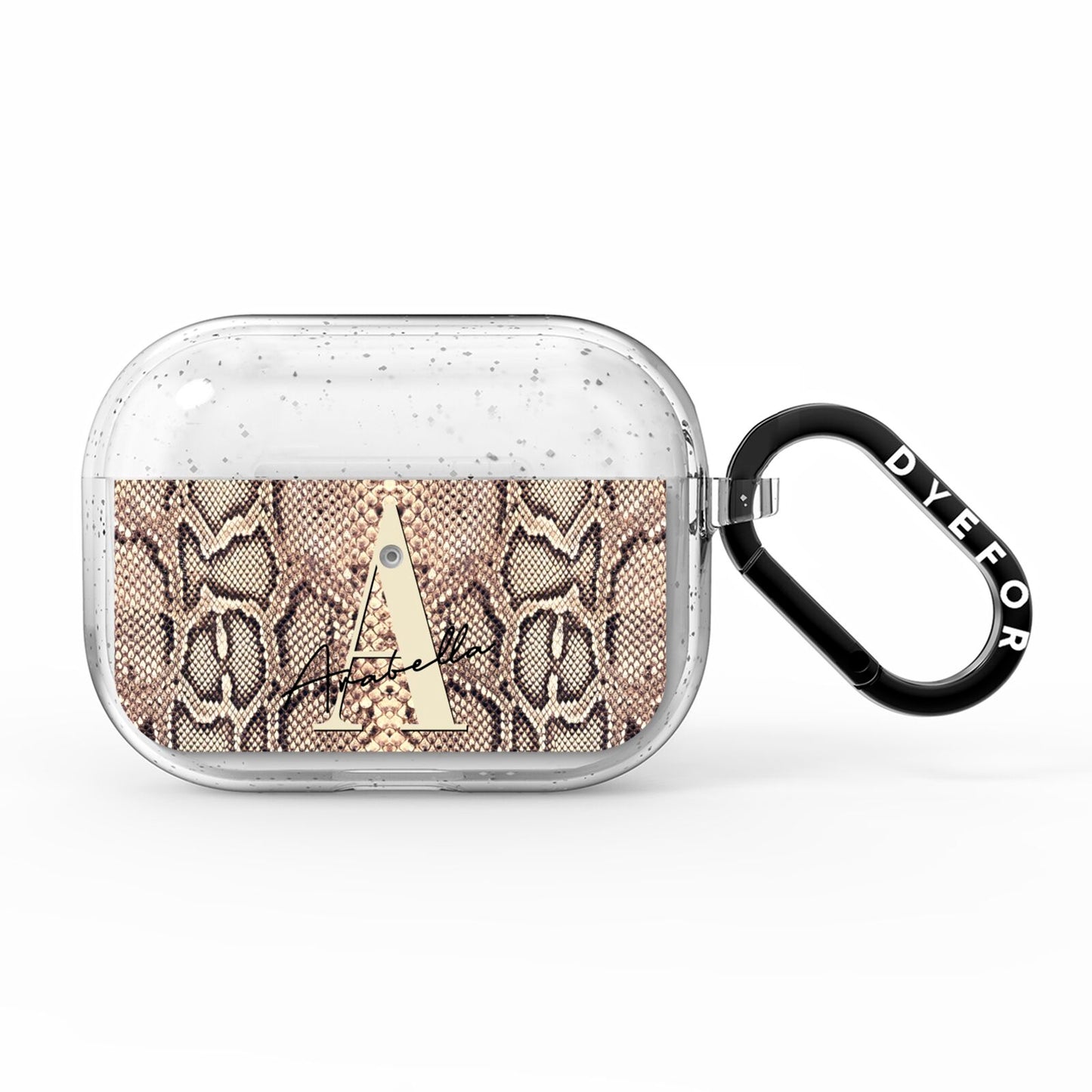 Personalised Snake Skin Effect AirPods Pro Glitter Case