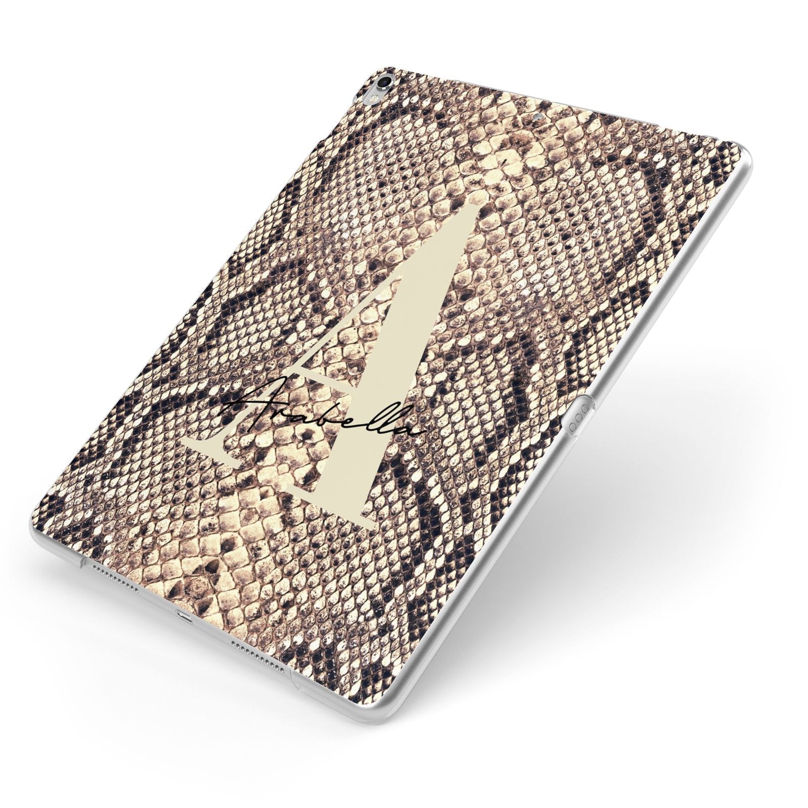Personalised Snake Skin Effect Apple iPad Case on Silver iPad Side View