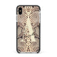 Personalised Snake Skin Effect Apple iPhone Xs Max Impact Case Black Edge on Silver Phone