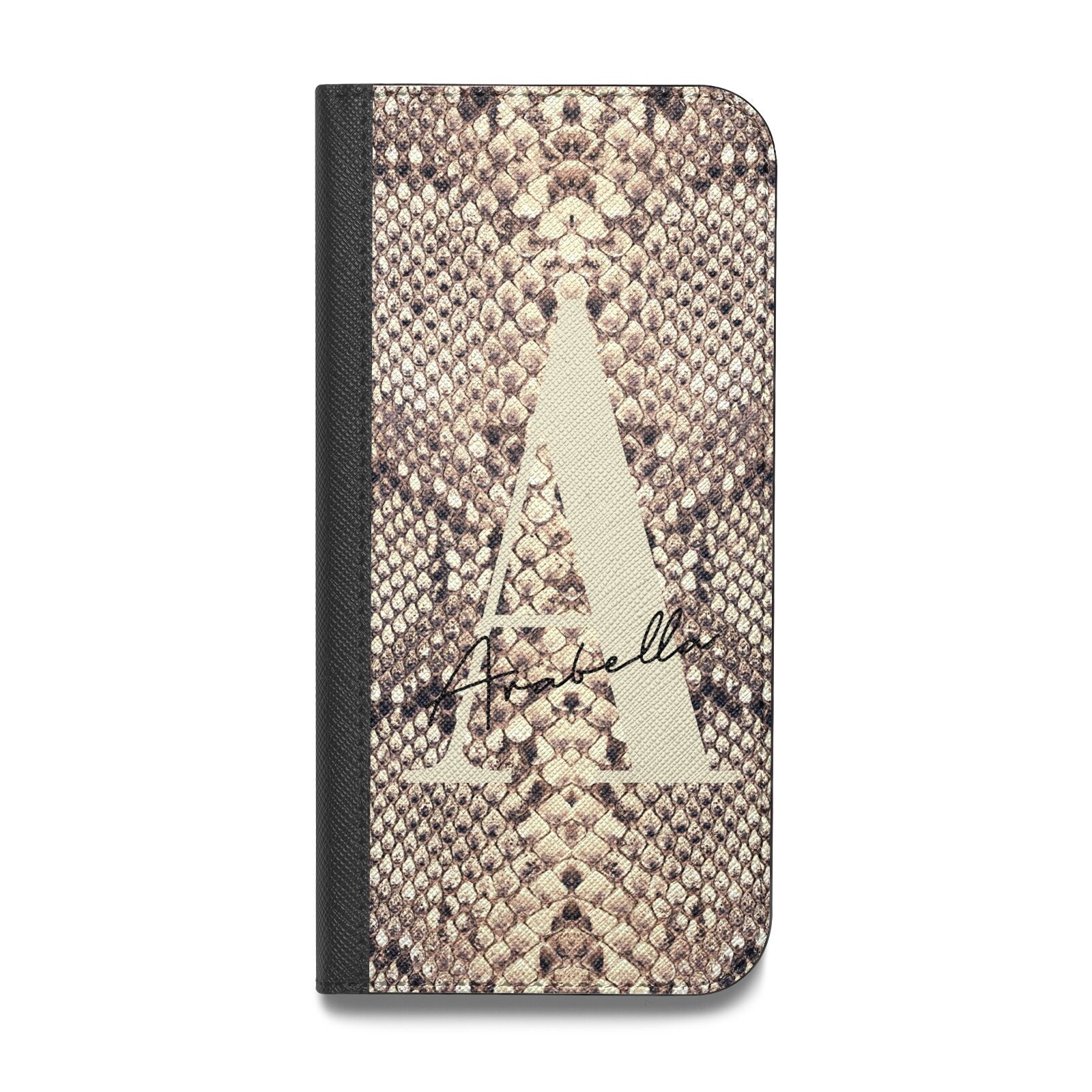 Personalised Snake Skin Effect Vegan Leather Flip Samsung Case