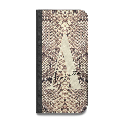 Personalised Snake Skin Effect Vegan Leather Flip Samsung Case