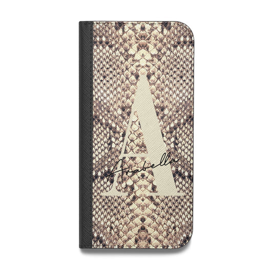 Personalised Snake Skin Effect Vegan Leather Flip Samsung Case