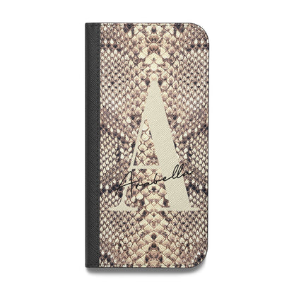 Personalised Snake Skin Effect Vegan Leather Flip iPhone Case