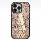 Personalised Snake Skin Effect iPhone 13 Pro Black Impact Case on Silver phone