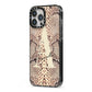 Personalised Snake Skin Effect iPhone 13 Pro Max Black Impact Case Side Angle on Silver phone
