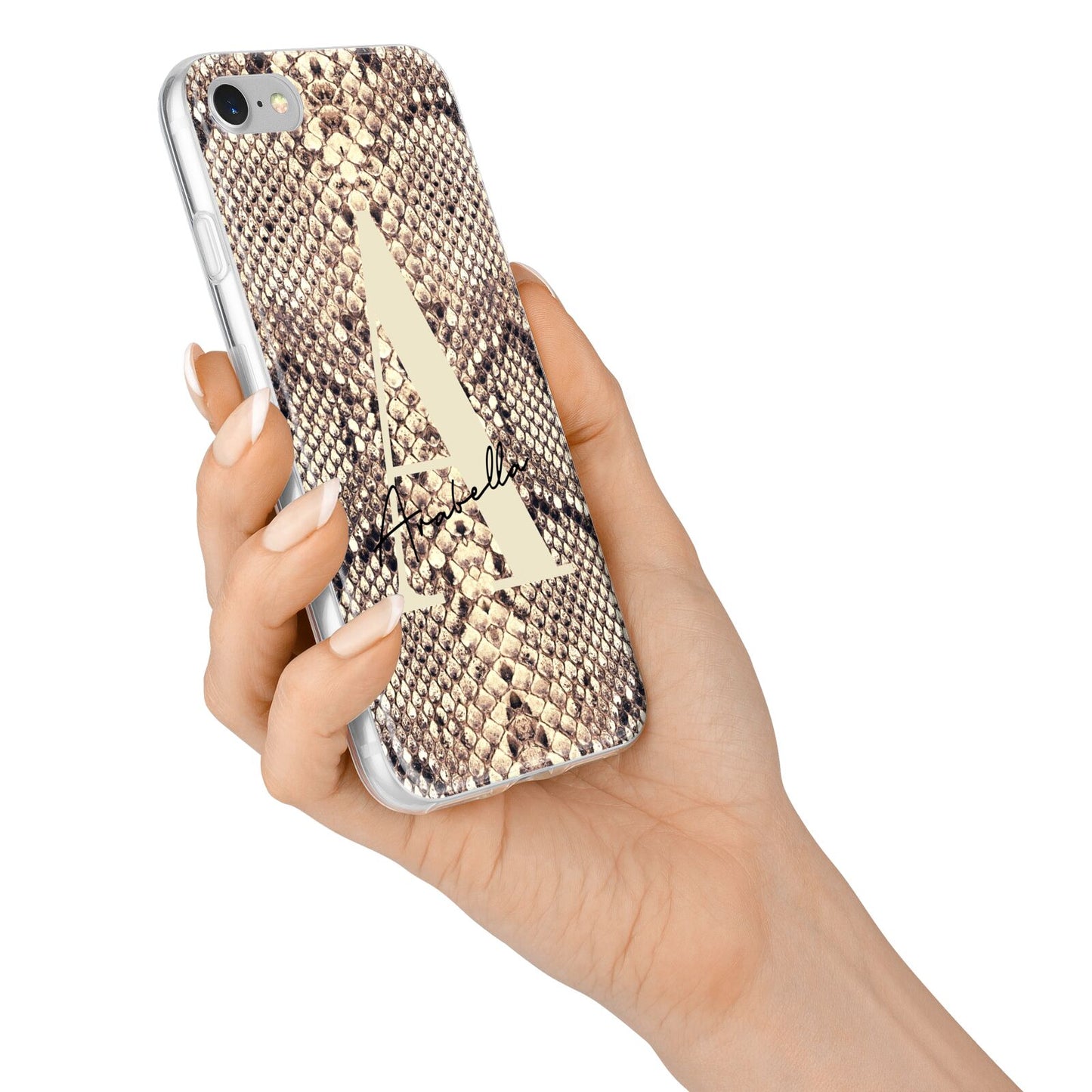 Personalised Snake Skin Effect iPhone 7 Bumper Case on Silver iPhone Alternative Image