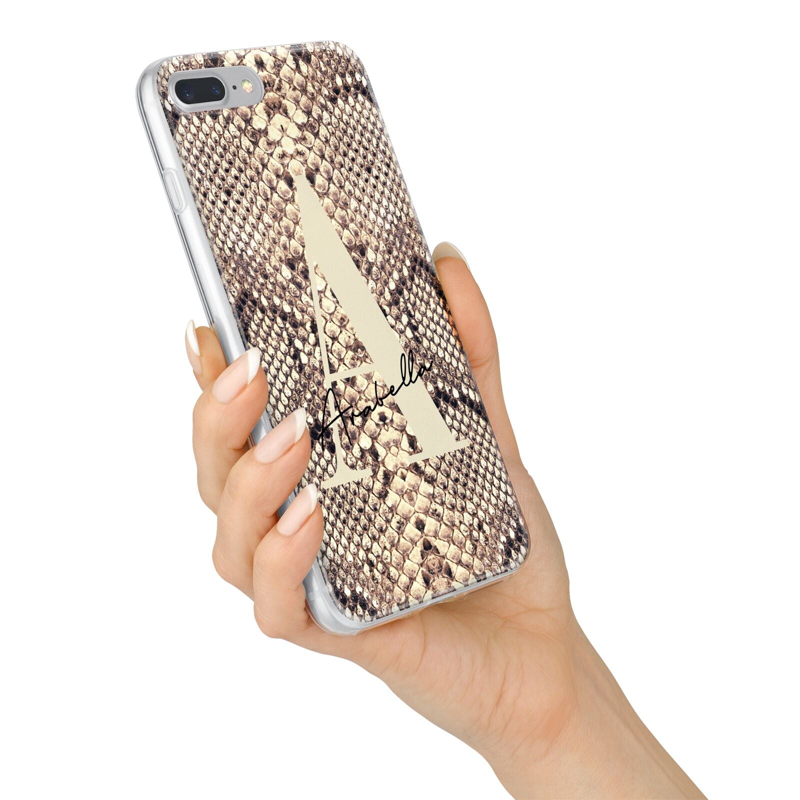 Personalised Snake Skin Effect iPhone 7 Plus Bumper Case on Silver iPhone Alternative Image