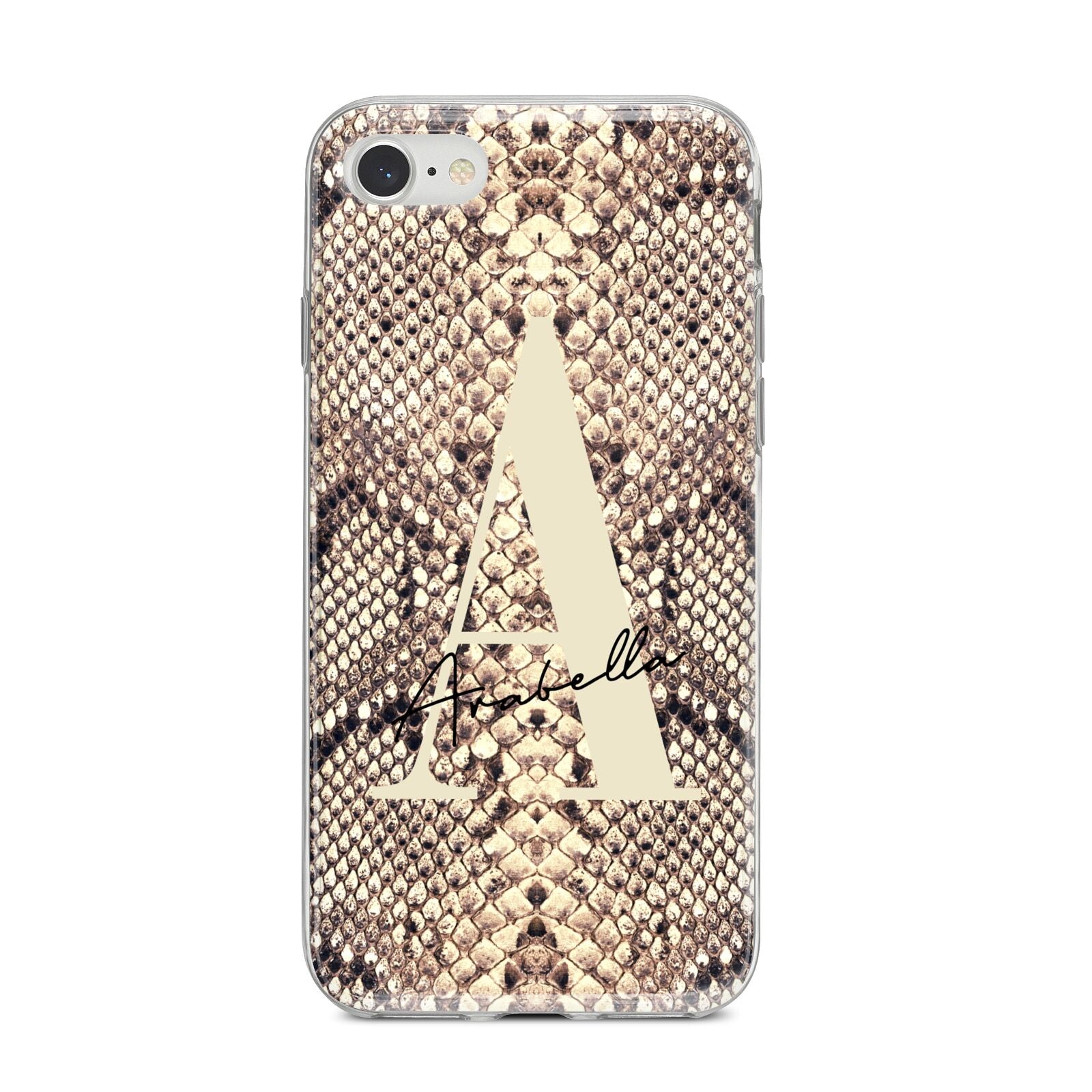 Personalised Snake Skin Effect iPhone 8 Bumper Case on Silver iPhone