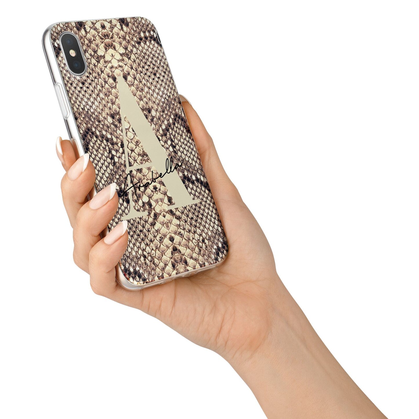 Personalised Snake Skin Effect iPhone X Bumper Case on Silver iPhone Alternative Image 2