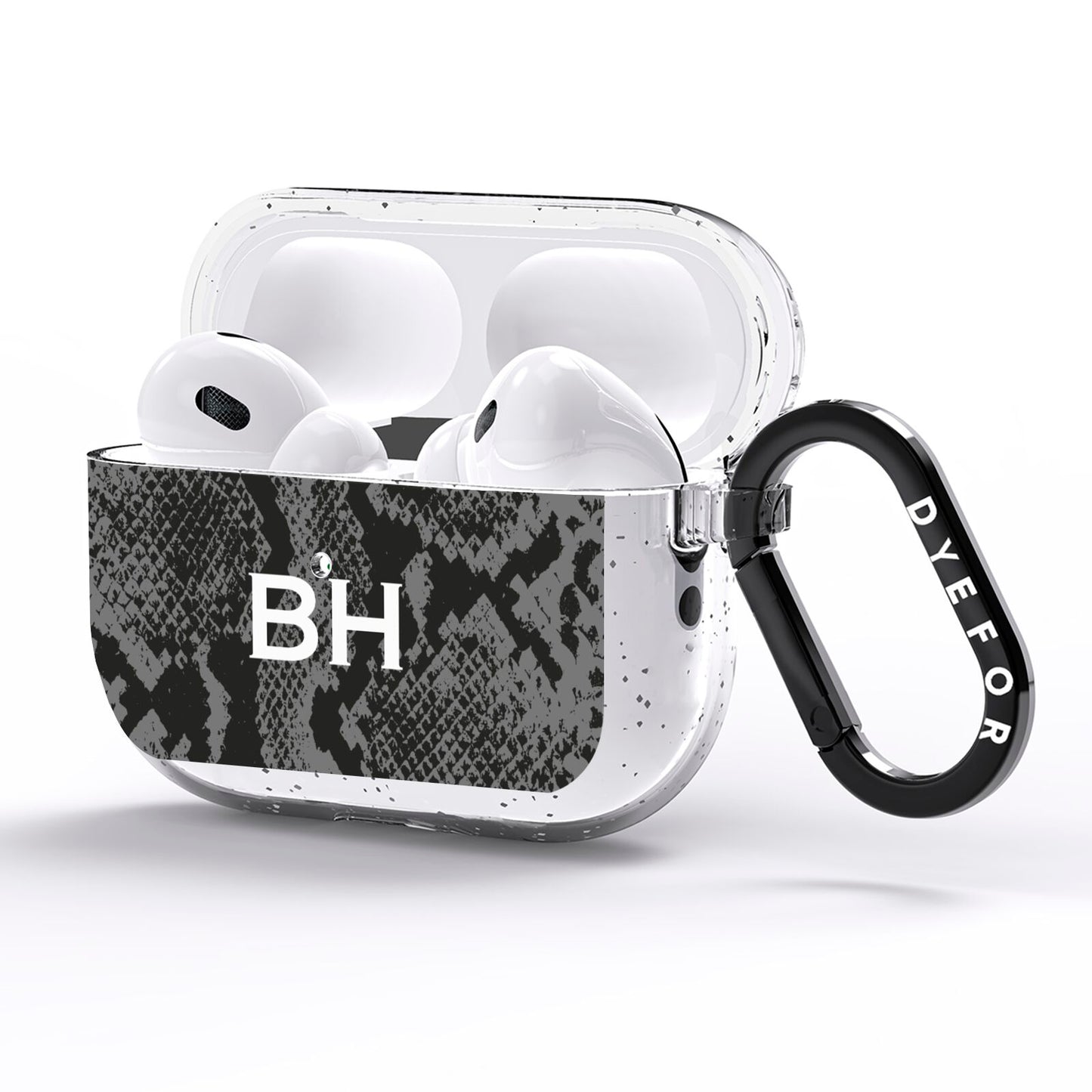 Personalised Snakeskin AirPods Pro Glitter Case Side Image