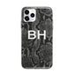 Personalised Snakeskin Apple iPhone 11 Pro Max in Silver with Bumper Case