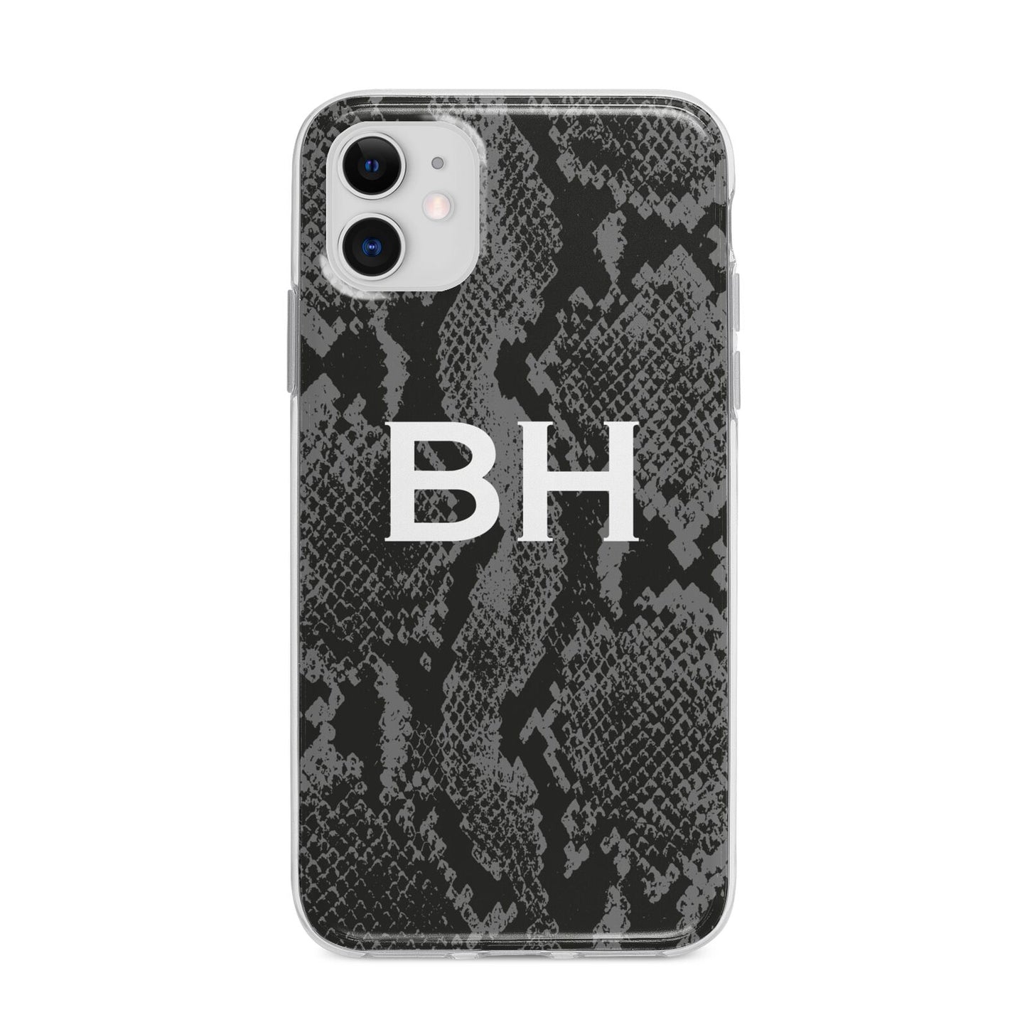 Personalised Snakeskin Apple iPhone 11 in White with Bumper Case