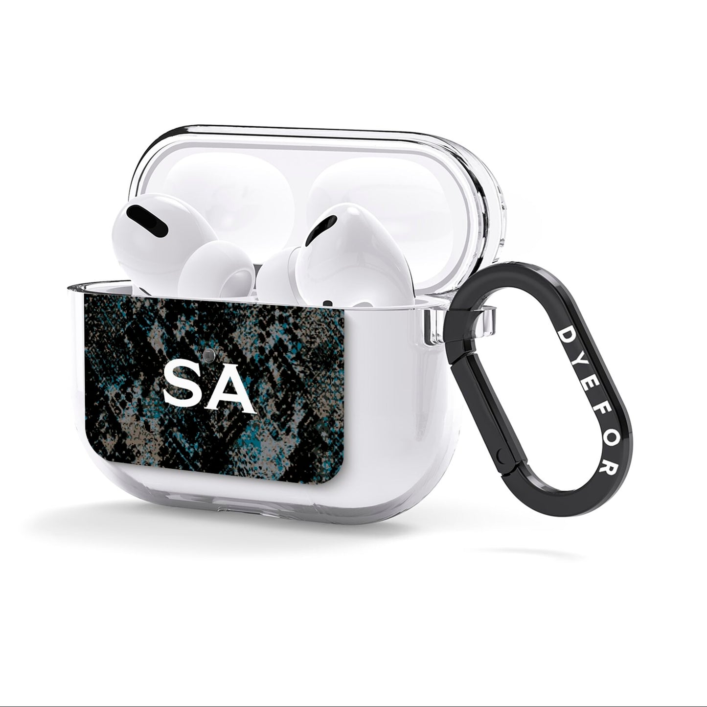 Personalised Snakeskin Effect AirPods Clear Case 3rd Gen Side Image