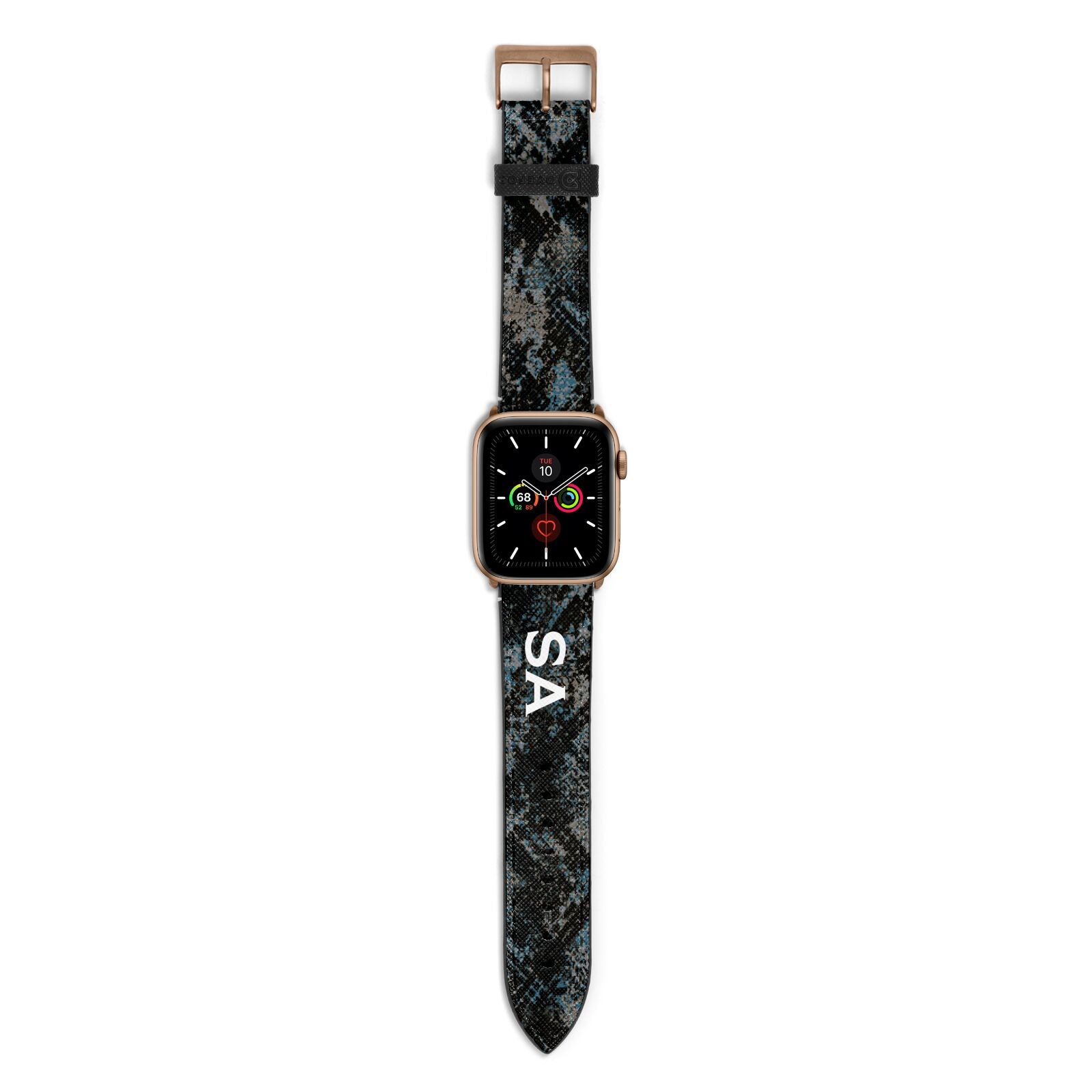 Personalised Snakeskin Effect Apple Watch Strap with Gold Hardware