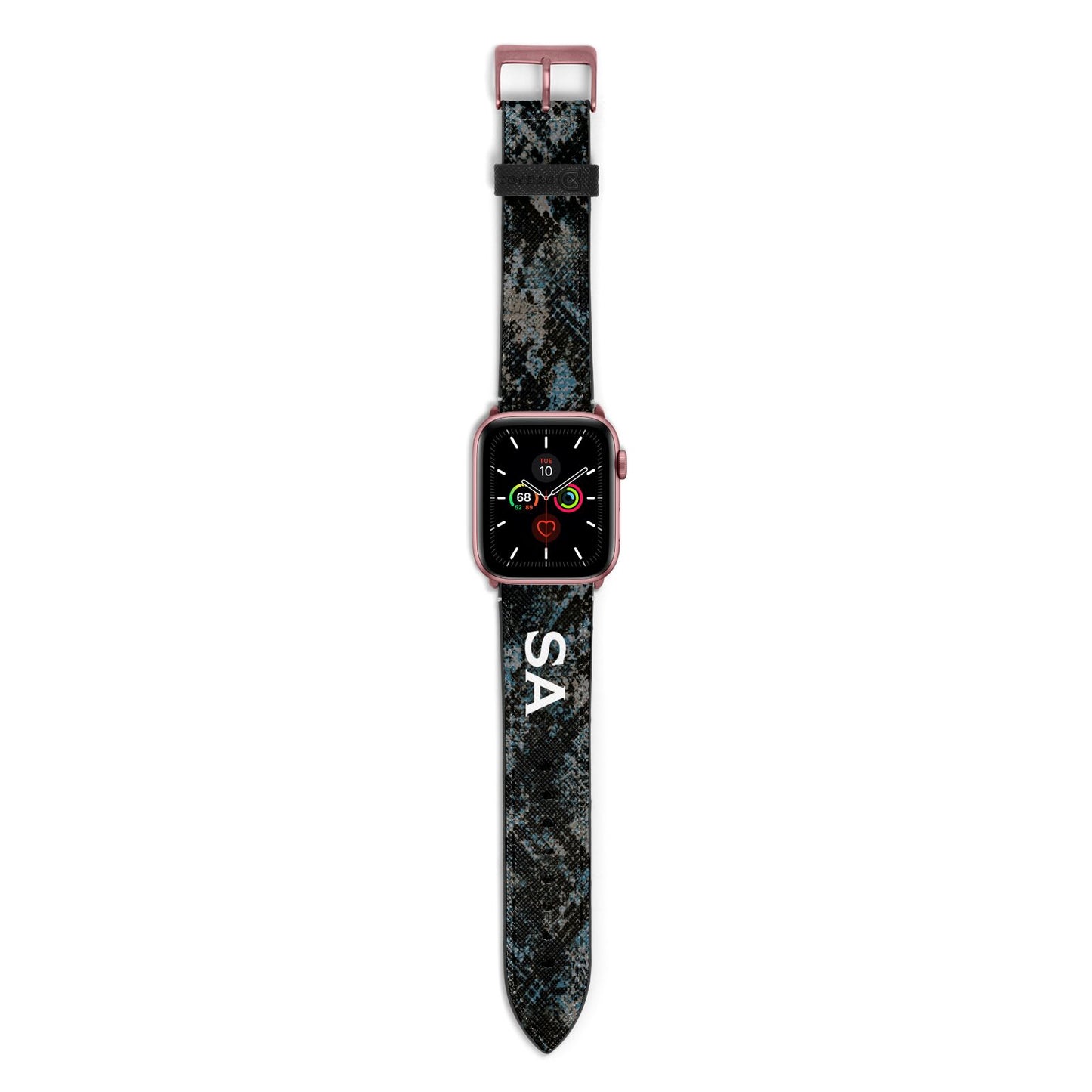 Personalised Snakeskin Effect Apple Watch Strap with Rose Gold Hardware