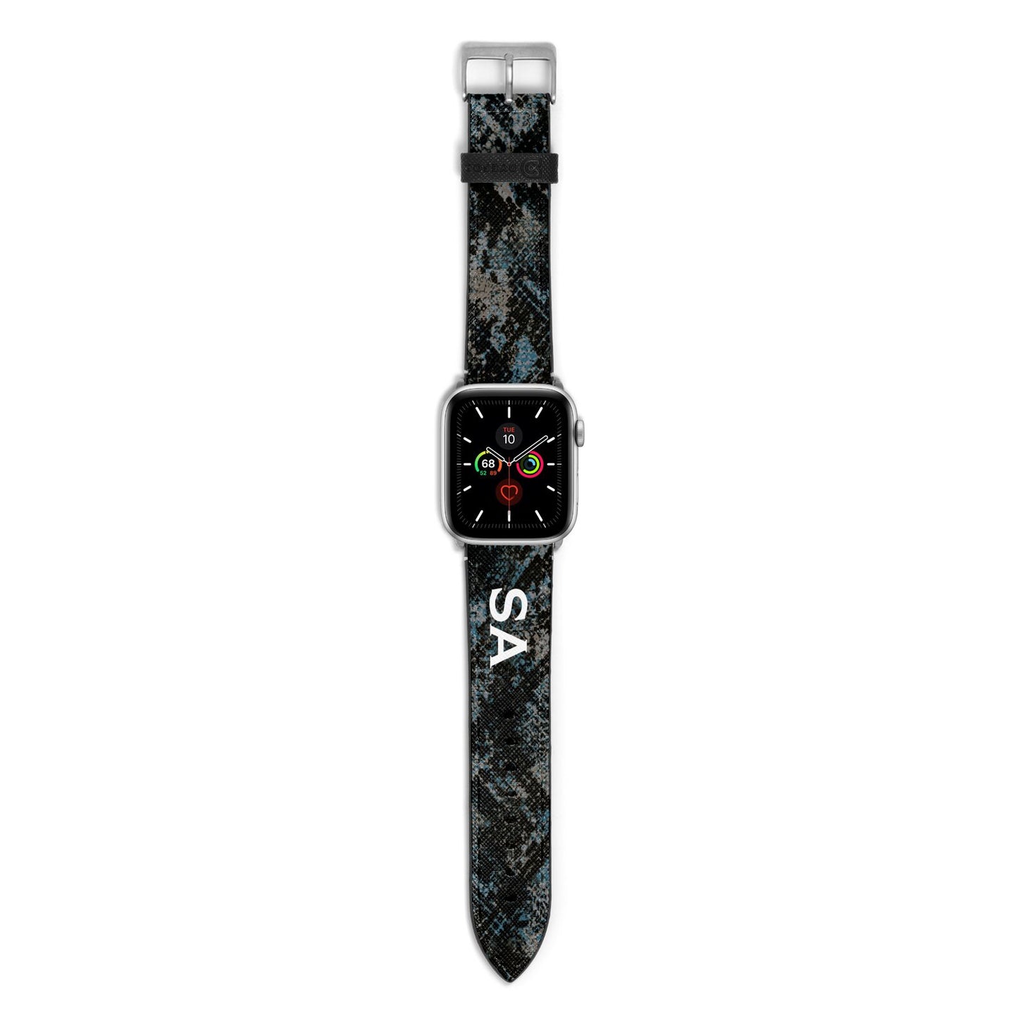 Personalised Snakeskin Effect Apple Watch Strap with Silver Hardware