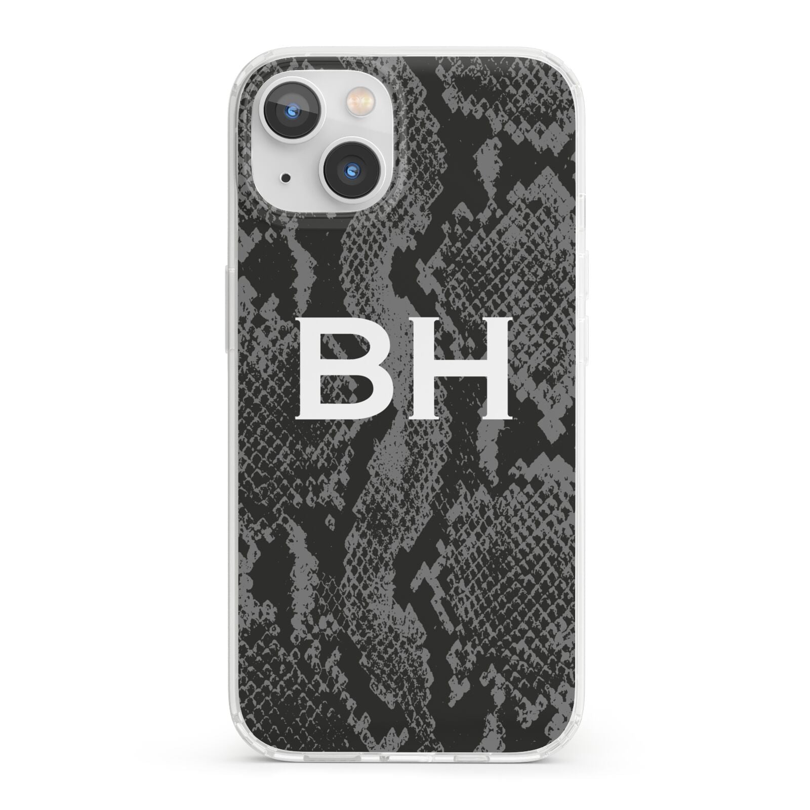 Personalised Snakeskin iPhone 13 Clear Bumper Case
