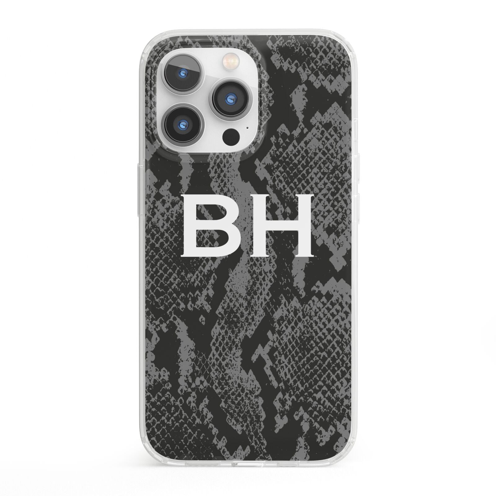 Personalised Snakeskin iPhone 13 Pro Clear Bumper Case