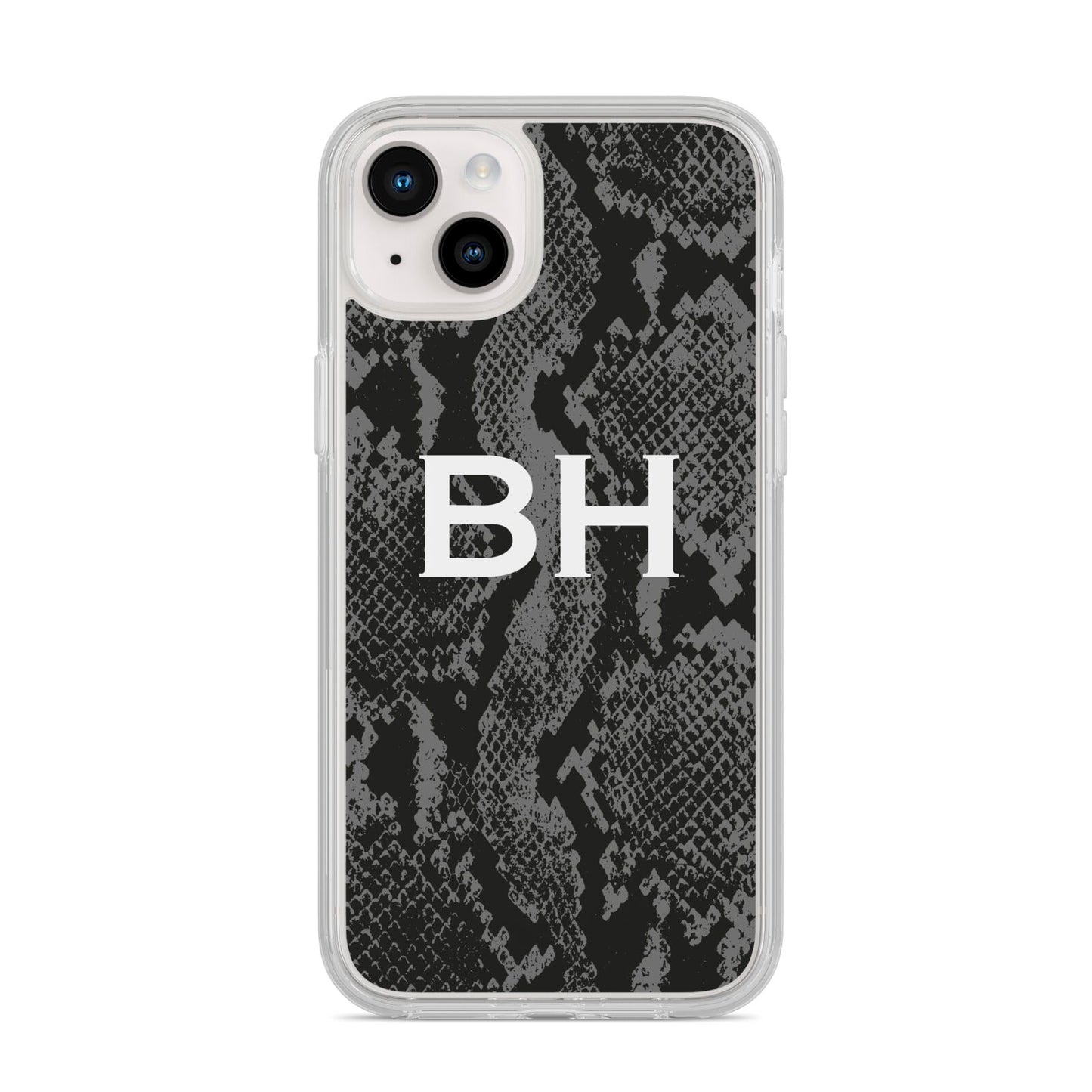 Personalised Snakeskin iPhone 14 Plus Clear Tough Case Starlight