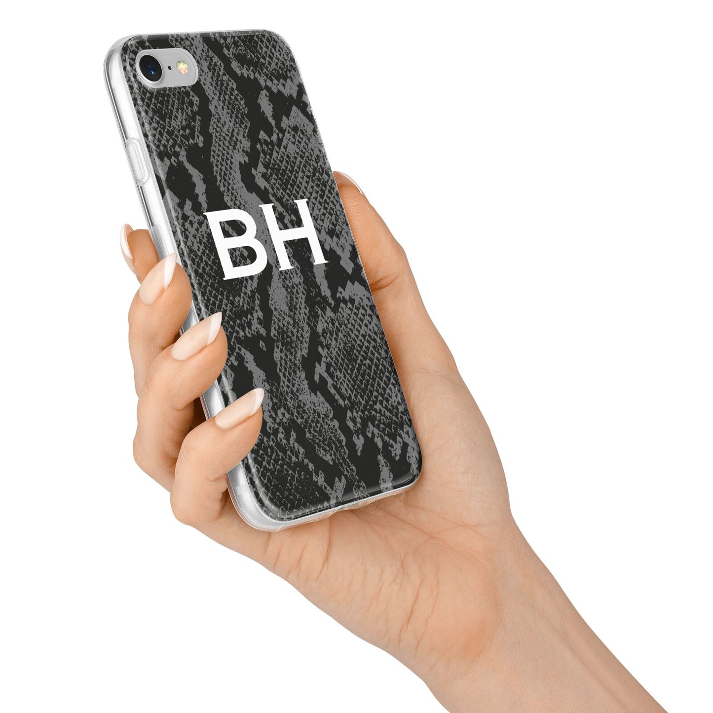 Personalised Snakeskin iPhone 7 Bumper Case on Silver iPhone Alternative Image