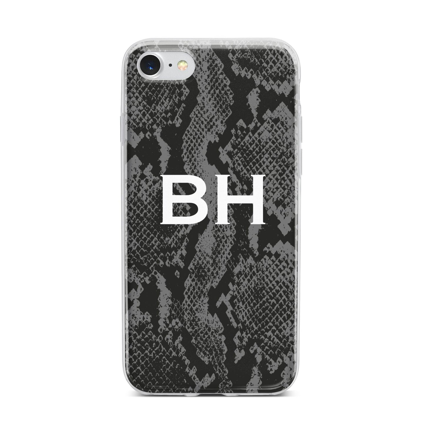 Personalised Snakeskin iPhone 7 Bumper Case on Silver iPhone