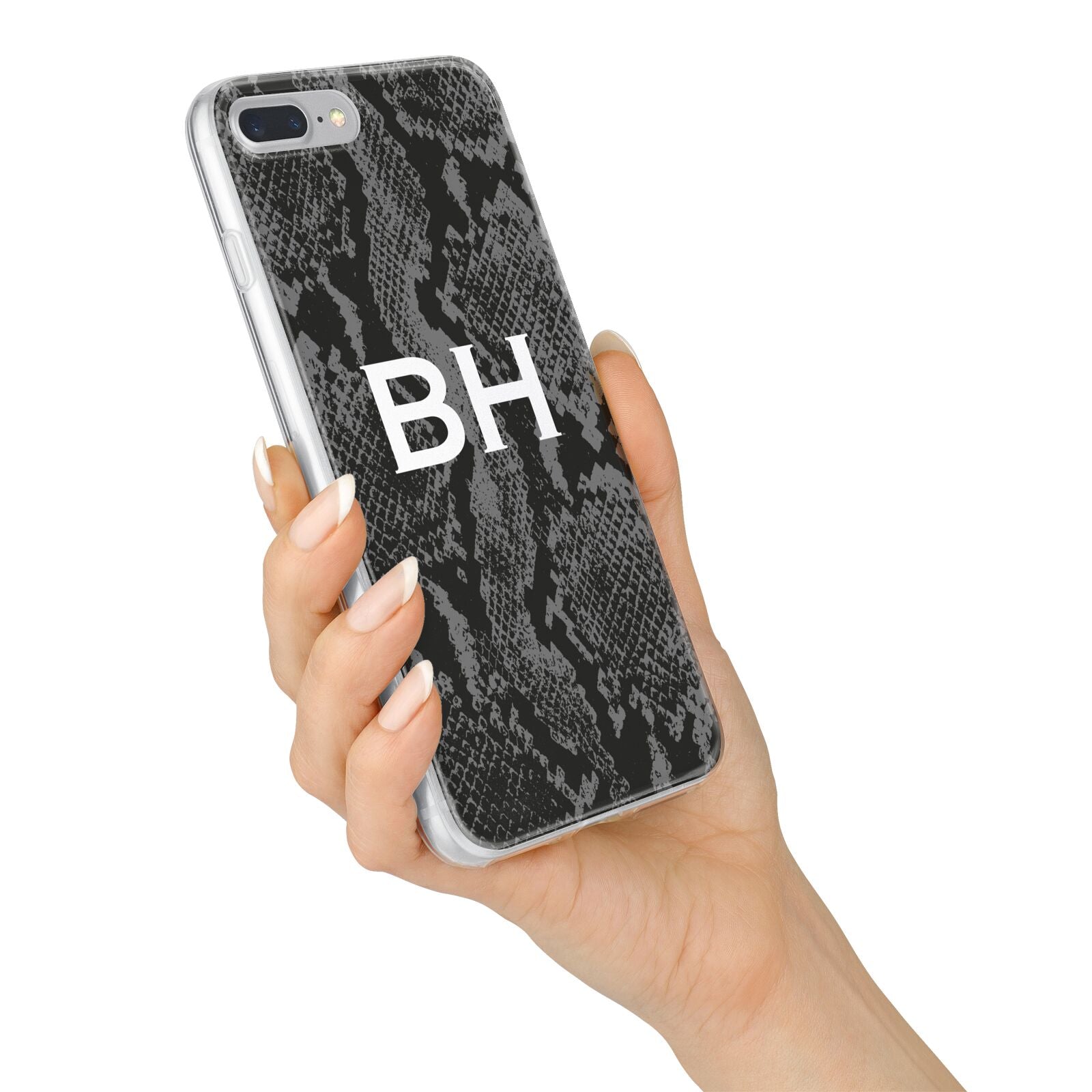 Personalised Snakeskin iPhone 7 Plus Bumper Case on Silver iPhone Alternative Image