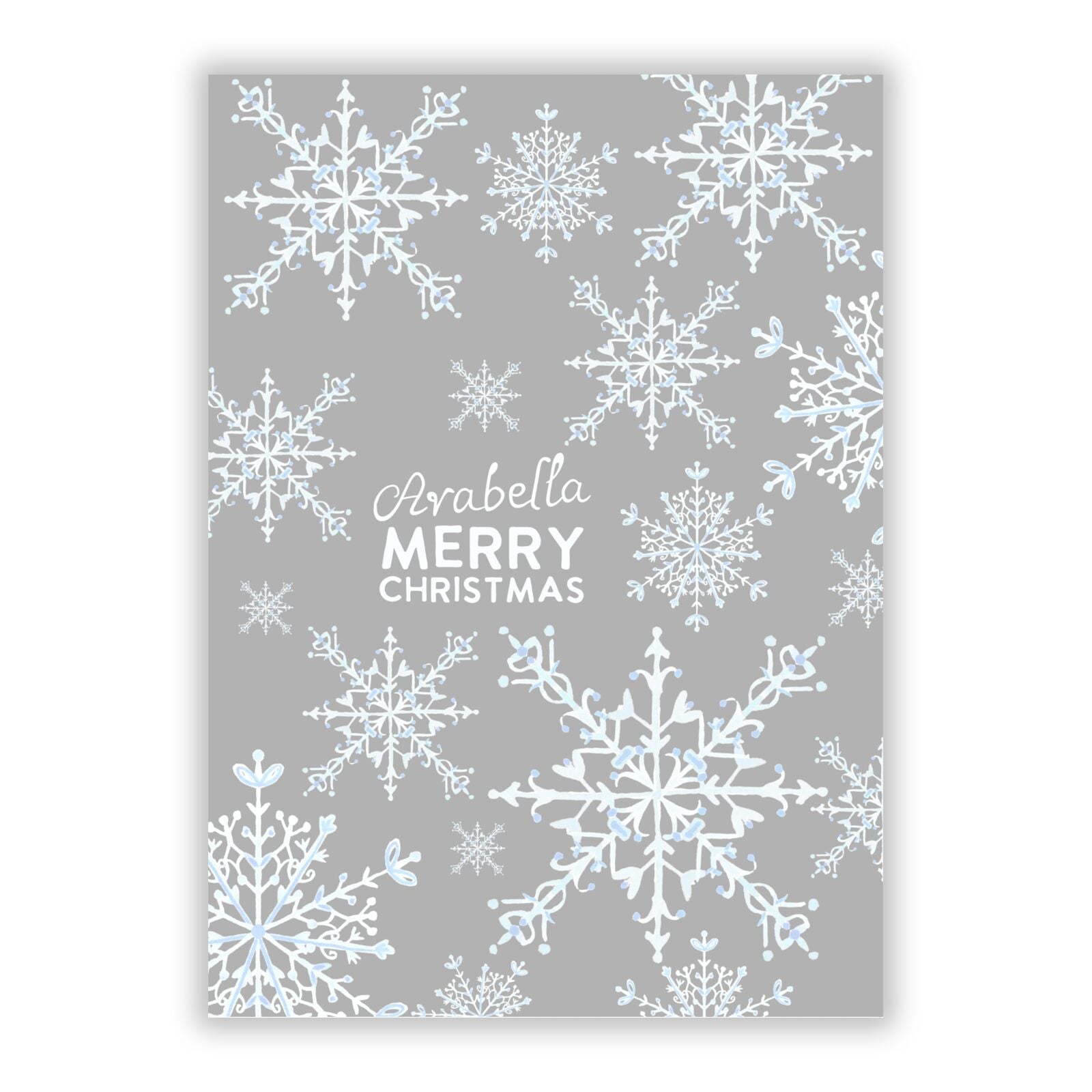 Personalised Snowflake A5 Flat Greetings Card