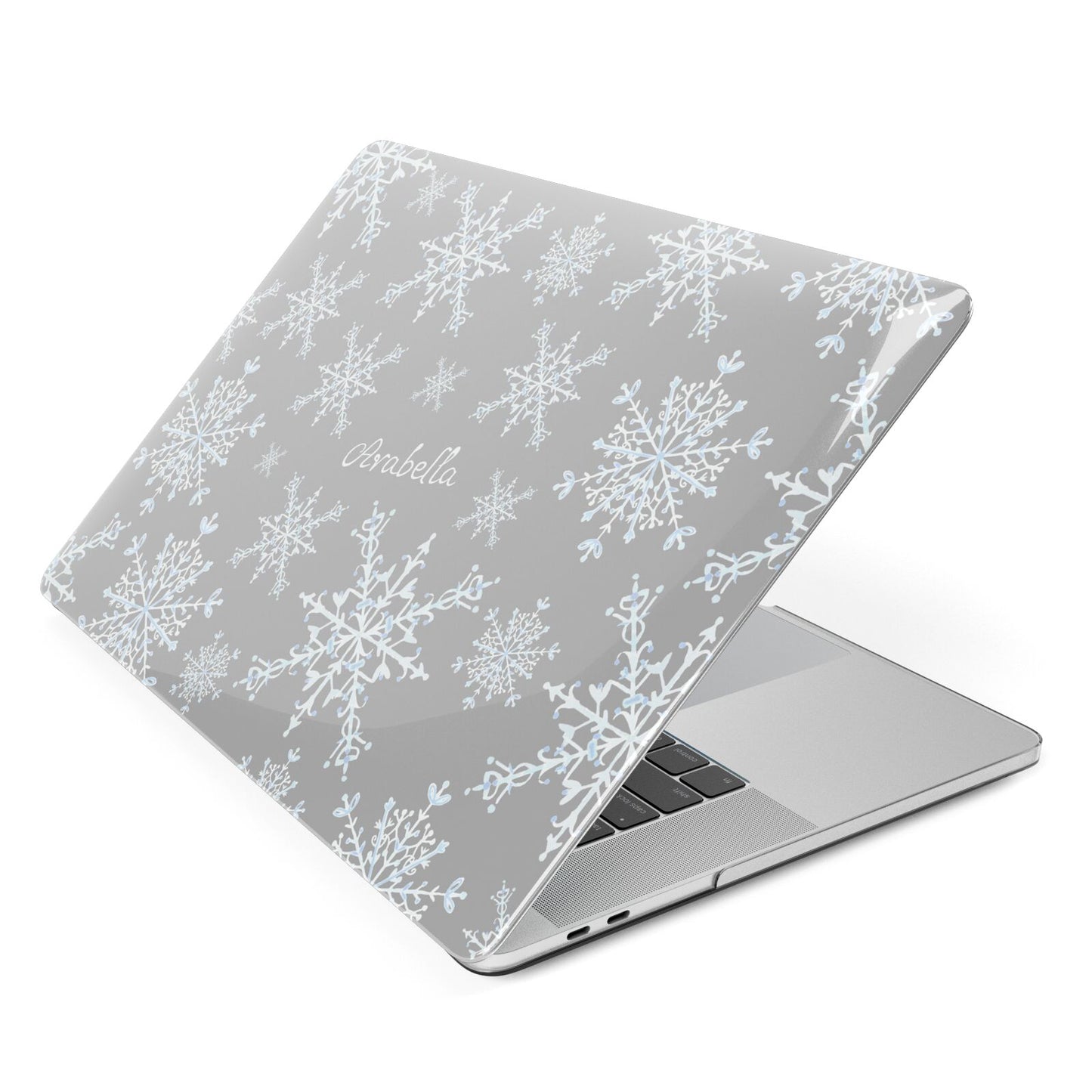 Personalised Snowflake Apple MacBook Case Side View