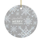 Personalised Snowflake Circle Decoration Back Image