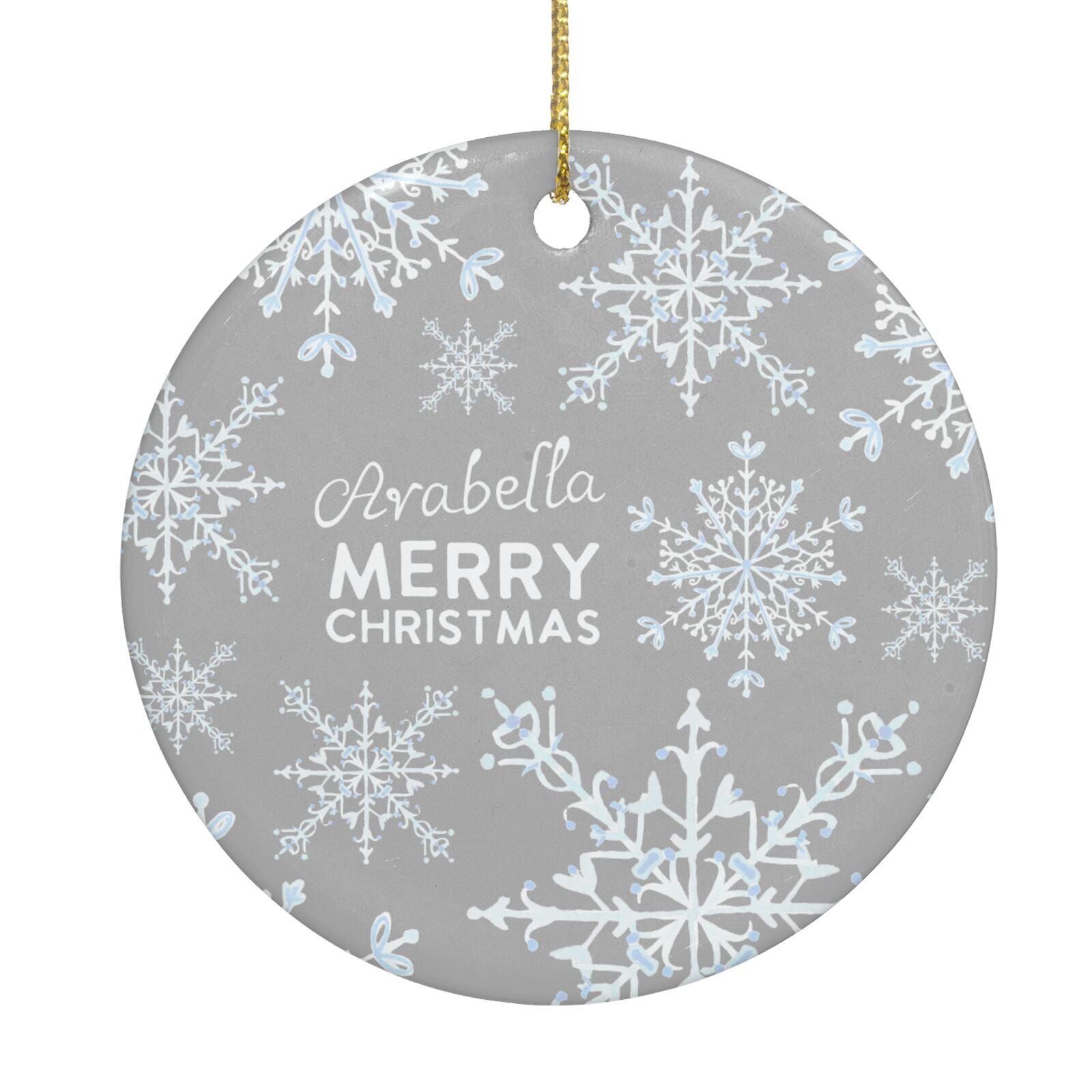 Personalised Snowflake Circle Decoration Back Image