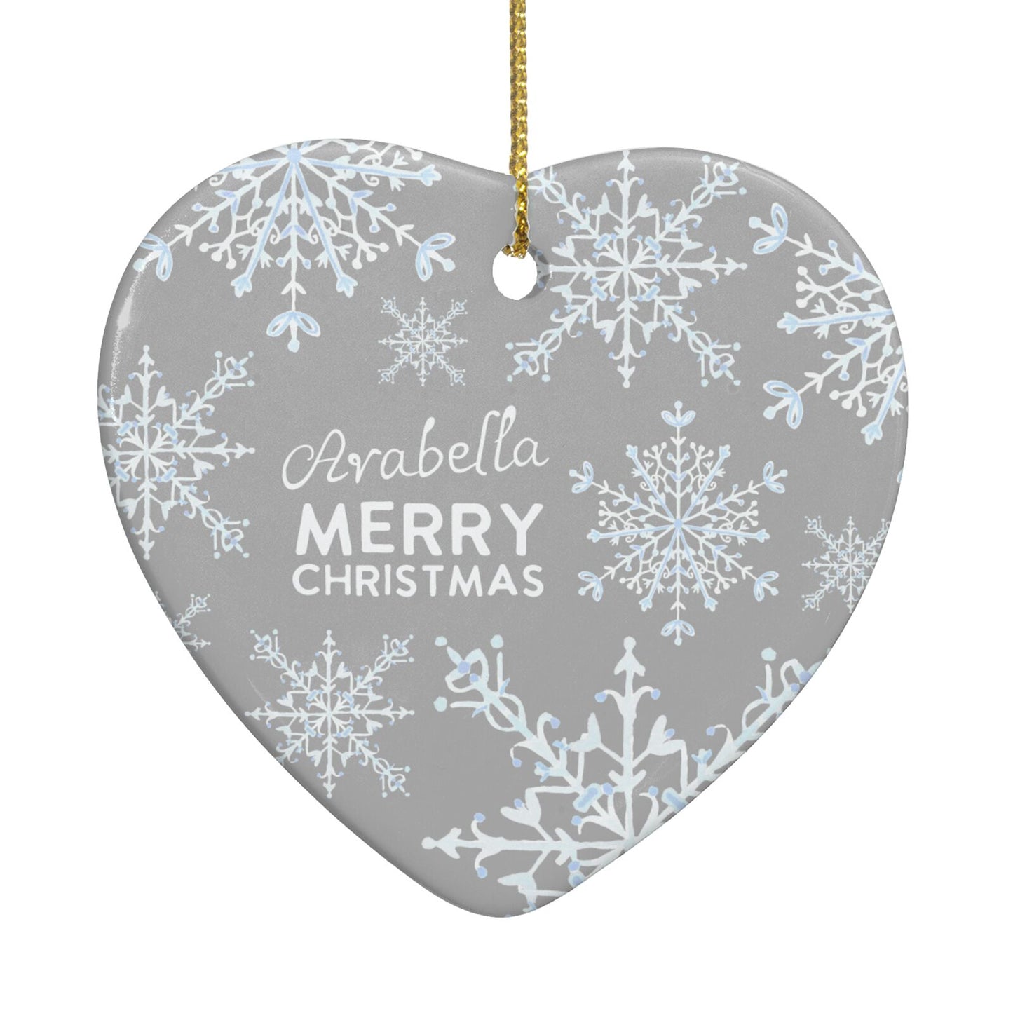 Personalised Snowflake Heart Decoration Back Image