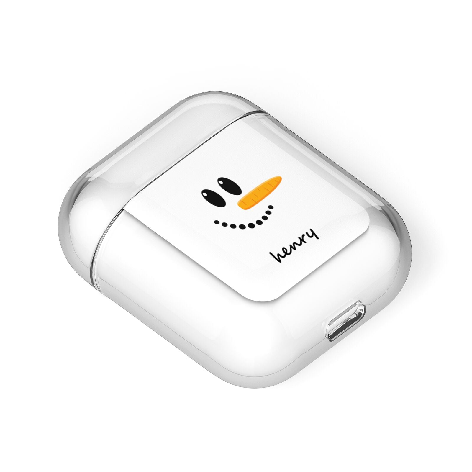 Personalised Snowman AirPods Case Laid Flat