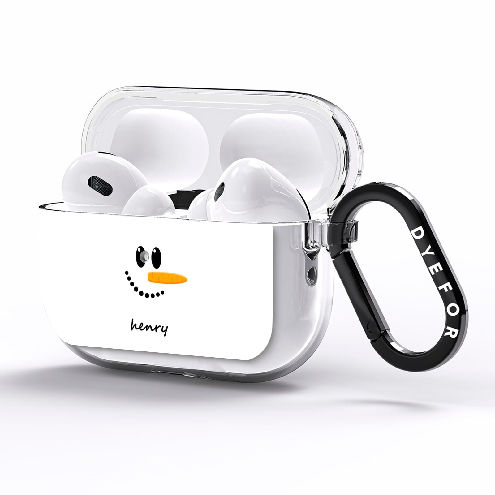 Personalised Snowman AirPods Pro Clear Case Side Image