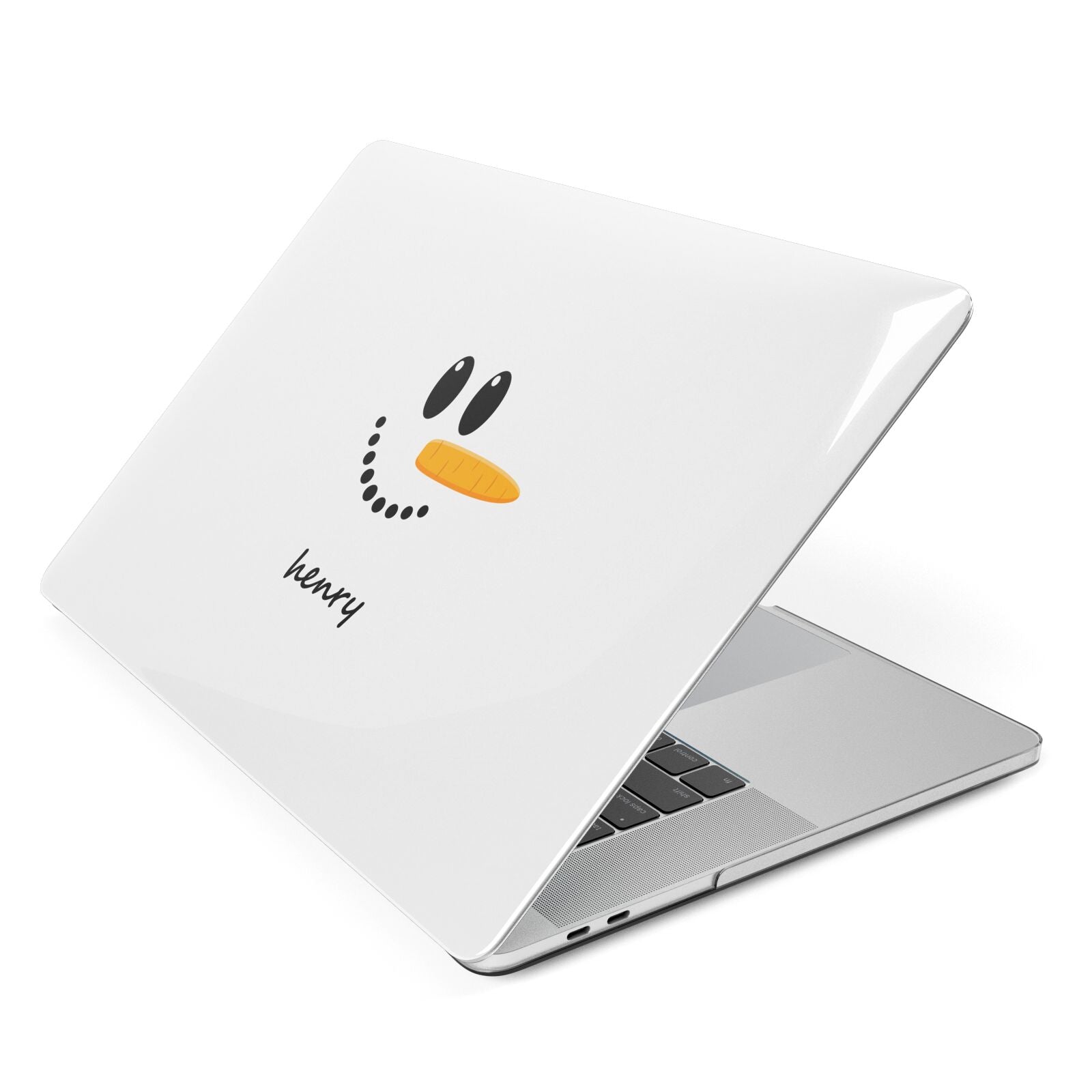 Personalised Snowman Apple MacBook Case Side View