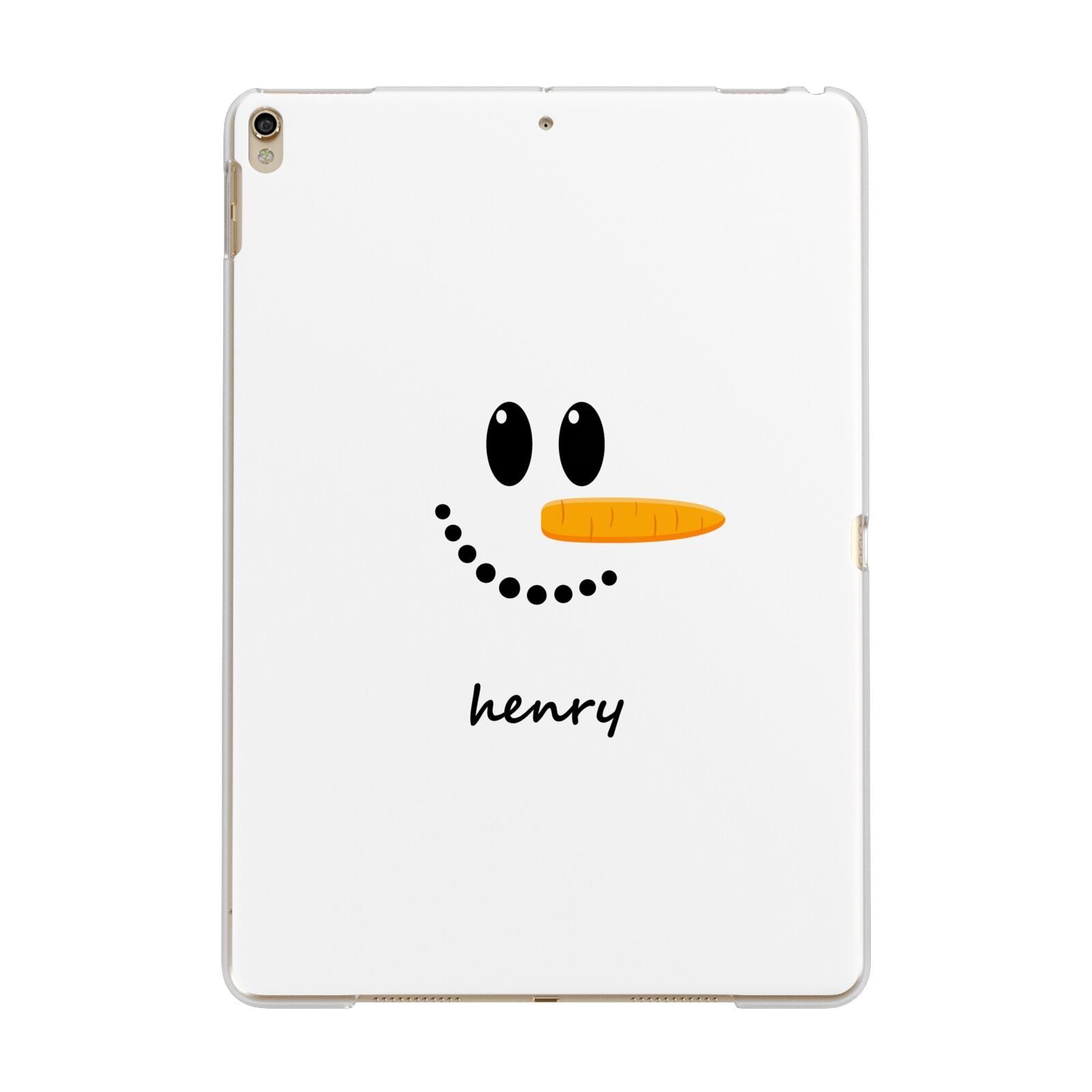 Personalised Snowman Apple iPad Gold Case