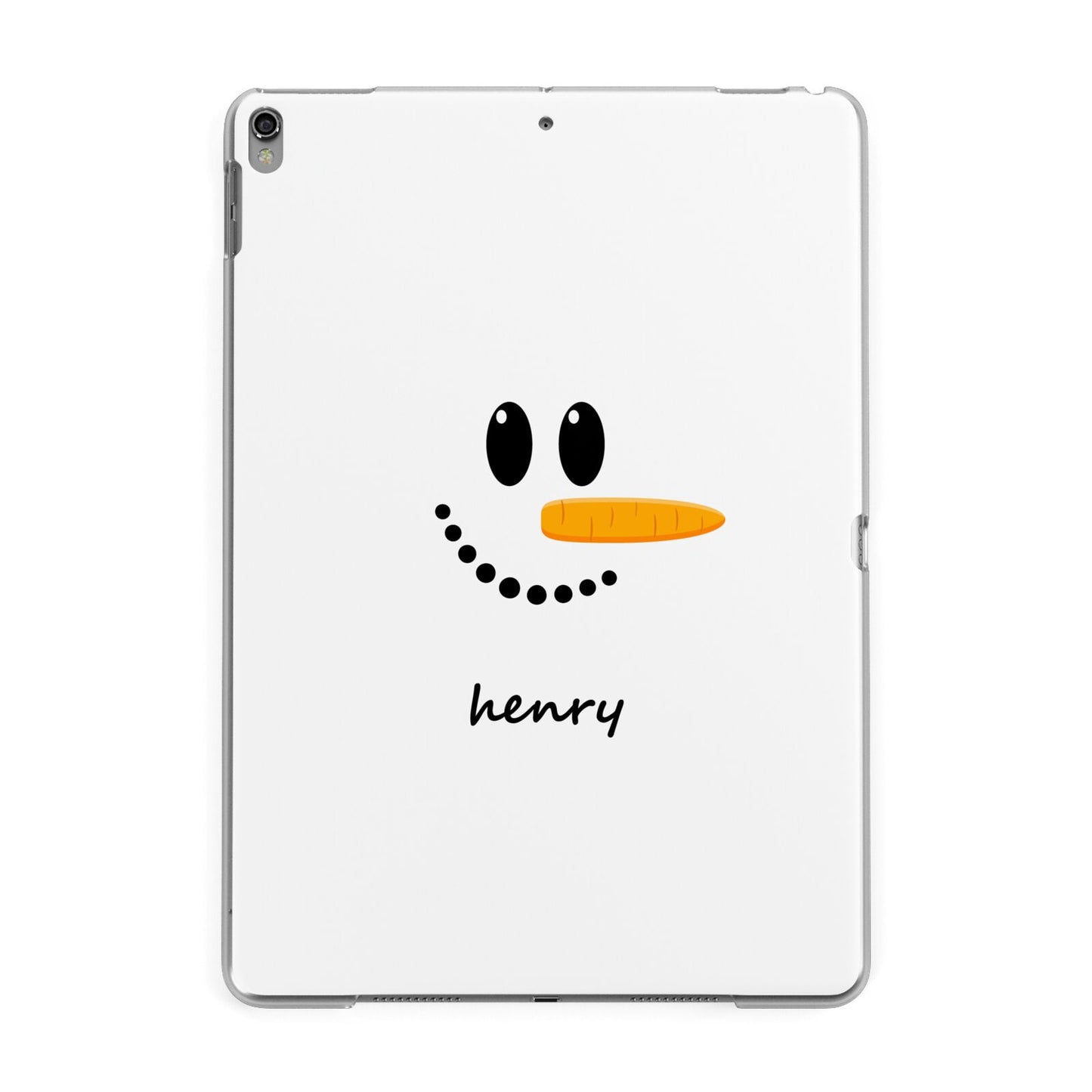 Personalised Snowman Apple iPad Grey Case