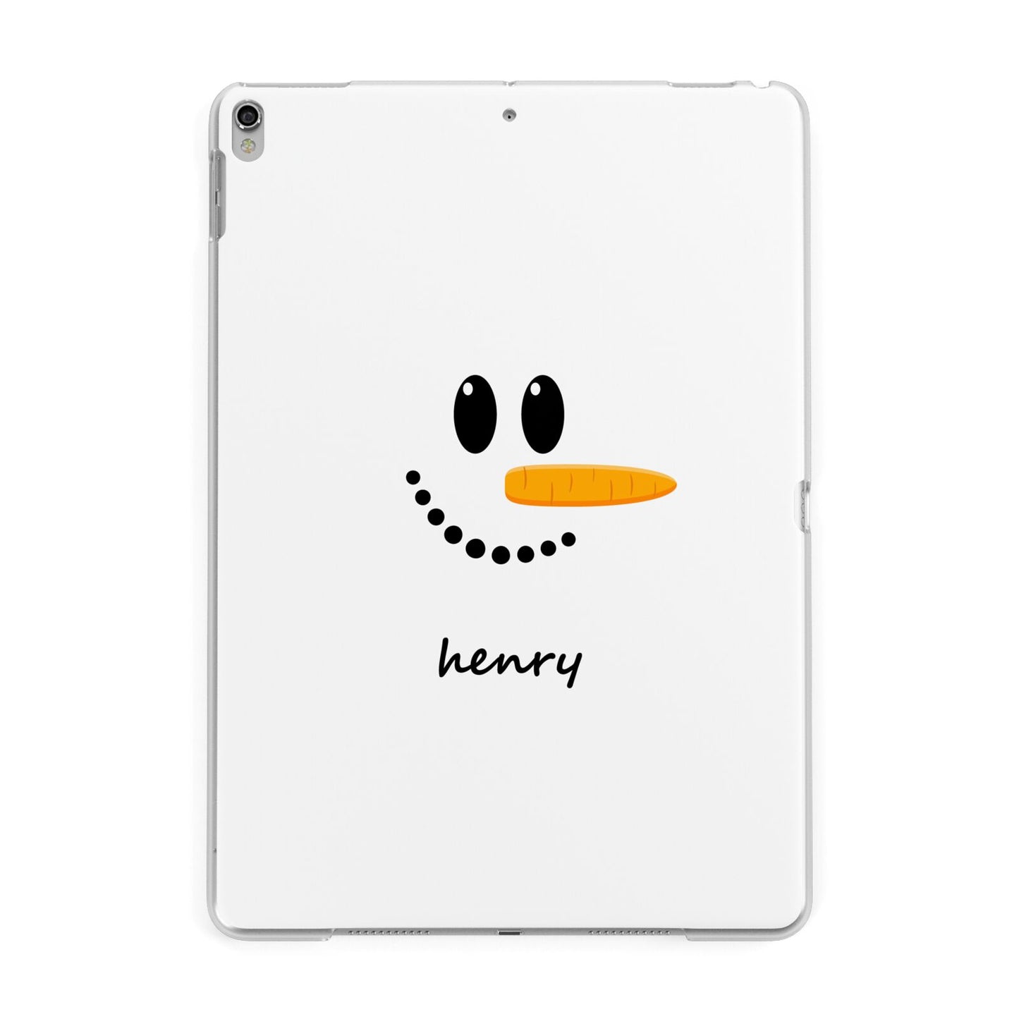 Personalised Snowman Apple iPad Silver Case