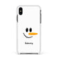 Personalised Snowman Apple iPhone Xs Max Impact Case White Edge on Black Phone